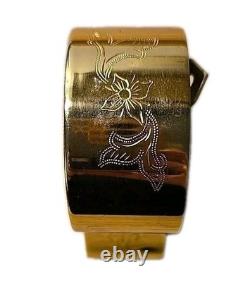 RARE-Vintage SWISS REUGE (8) Day Brass Musical Alarm Clock 3x3x1 Working