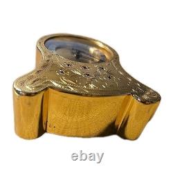 RARE-Vintage SWISS REUGE (8) Day Brass Musical Alarm Clock 3x3x1 Working