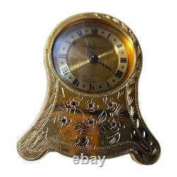 RARE-Vintage SWISS REUGE (8) Day Brass Musical Alarm Clock 3x3x1 Working