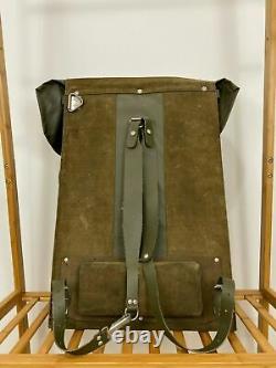 RARE Vintage Swiss Army Military Waterproof Rucksack Backpack Metal Plated Back