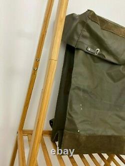 RARE Vintage Swiss Army Military Waterproof Rucksack Backpack Metal Plated Back