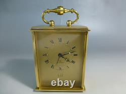 RARE Vintage Swiss DUNHILL 8 Day Carriage Alarm Clock 15 Jewels (Watch Video)