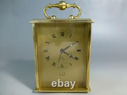 RARE Vintage Swiss DUNHILL 8 Day Carriage Alarm Clock 15 Jewels (Watch Video)
