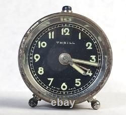 RARE Vintage Swiss Made Mechanical Desk Alarm Clock BREVET DEM Movement Works