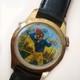 RARE Vintage Swiss Made Wind Up Football Player Diamond Tooled Die Cast Watch