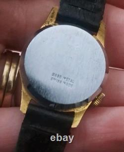 RARE Vintage Swiss Made Wind Up Football Player Diamond Tooled Die Cast Watch