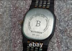RARE Vintage Swiss Watch Bucherer Q 255.507 Tank, Extra Thin 5.8mm. New battery