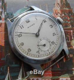 RARE! Vintage WW2 men's swiss military style mechanical watch MULCO, 1940s