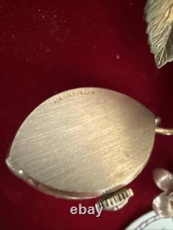 RARE Vintage Wittnauer Watch Swiss 10K Gold Filled Rose Flower Brooch With Box