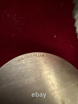 RARE Vintage Wittnauer Watch Swiss 10K Gold Filled Rose Flower Brooch With Box