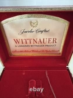 RARE Vintage Wittnauer Watch Swiss 10K Gold Filled Rose Flower Brooch With Box