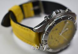 RARE! Vintage Yellow Belair Chronograph Swiss g10.211 Men's Watch NEW BATTERY