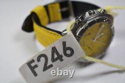 RARE! Vintage Yellow Belair Chronograph Swiss g10.211 Men's Watch NEW BATTERY