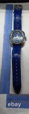 RARE vintage BLUE DIAL Lucerne Swiss Calendar Dive Watch. New Band Spectacular