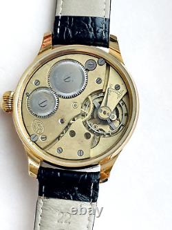 REVUE Vintage 1910`s New Cased rare Metal Gold Face Swiss Men`s Watch