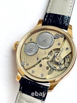 REVUE Vintage 1910`s New Cased rare Metal Gold Face Swiss Men`s Watch