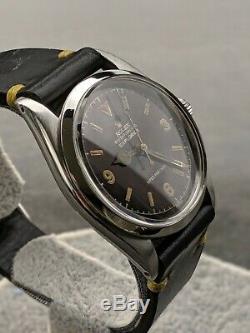 ROLEX EXPLORER 5504 SUPER PRECISION Rare Vintage Gilt Chapter Ring Swiss Watch