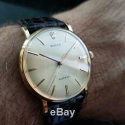 ROLEX Rare Men's 18k Gold Precision 9659 Hand-Wind, c. 1950s Swiss Vintage LV682