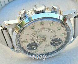 RW2 RARE & CLEAN ENDURA MENS SWISS'70s CHRONOGRAPH PANDA TELEMETER WATCH TICKS