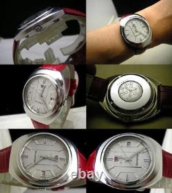 Rado Matterhorn Auto Watch 70s Swiss Made Cut Glass Rare Vintage Leather