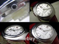 Rado Matterhorn Auto Watch 70s Swiss Made Cut Glass Rare Vintage Leather