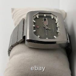 Rado NCC 303 day date Automatic TV shape original band Rare Vintage Swiss 1970s