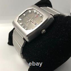 Rado NCC 303 day date Automatic TV shape original band Rare Vintage Swiss 1970s