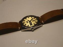 Rado Rare Vintage Mens Swiss Watch, Day Night, Gold Dial, Ss, Auto, Orig, Good