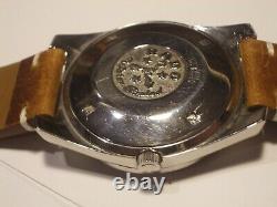 Rado Rare Vintage Mens Swiss Watch, Day Night, Gold Dial, Ss, Auto, Orig, Good