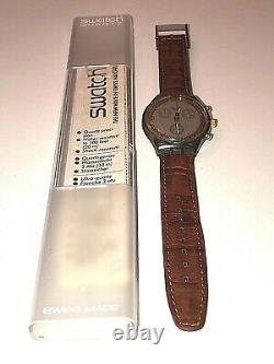 Rare 1990 Vintage Swatch Originals Swiss Watch 007 Goldfinger Chrono 22 Jewels