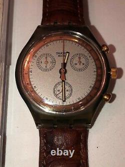 Rare 1990 Vintage Swatch Originals Swiss Watch 007 Goldfinger Chrono 22 Jewels