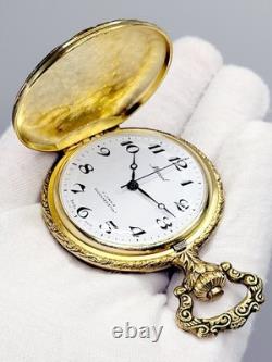 Rare 47mm MINT Marcel Gold-tone Vintage White Dial Men's Swiss Pocket Watch