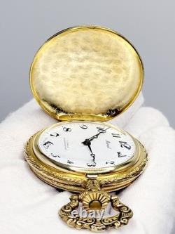 Rare 47mm MINT Marcel Gold-tone Vintage White Dial Men's Swiss Pocket Watch