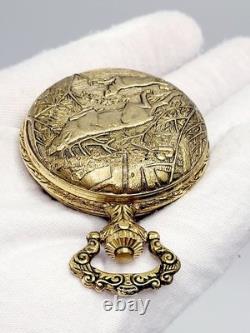 Rare 47mm MINT Marcel Gold-tone Vintage White Dial Men's Swiss Pocket Watch