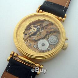 Rare ANTIQUE Hy. MOSER Schaffhausen Swiss Wristwatch Gilt case