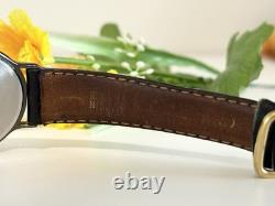 Rare Alfred Sung Day/Date Ladies Swiss Vintage Luxury Black French Leather Watch