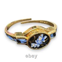 Rare Andre Mouche Peek-A-Boo Gold Floral Swiss Watch Ladies NICE