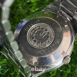 Rare BULOVA Automatic Day Date Silver Dial Watch Men Vintage Swiss Made