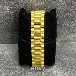 Rare BULOVA President Day Date Quartz Blue Dial Diamond Watch Men Vintage Swiss