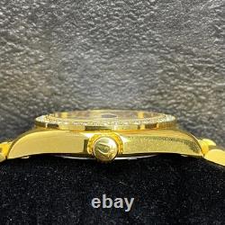 Rare BULOVA President Day Date Quartz Blue Dial Diamond Watch Men Vintage Swiss