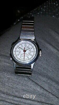 Rare Basis SWISS Chronostop Vintage Wristwatch Rare left side pushers WORKING