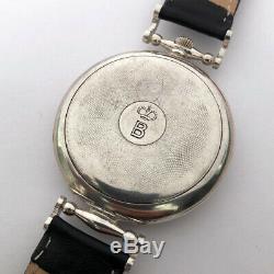 Rare Big Swiss ANTIQUE Wristwatch REVUE Silver case