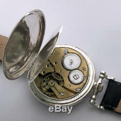 Rare Big Swiss ANTIQUE Wristwatch REVUE Silver case