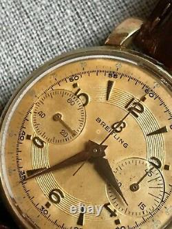Rare Breitling Swiss Made Homme montre mécanique Chronographe 1192 vintage 1946
