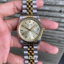 Rare Bulova President Calender Date Two Tone Automatic Vintage Swiss Men Watch