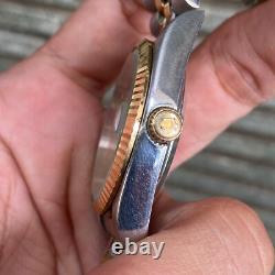 Rare Bulova President Calender Date Two Tone Automatic Vintage Swiss Men Watch