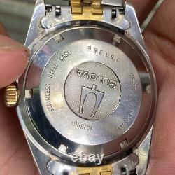 Rare Bulova President Calender Date Two Tone Automatic Vintage Swiss Men Watch