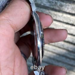 Rare Bulova President Super Seville Day Date Silver Quartz Vintage Swiss Watch