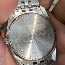 Rare Bulova President Super Seville Day Date Silver Quartz Vintage Swiss Watch