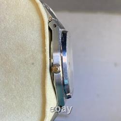 Rare Bulova Royal Oak Quartz Silver Dial Date Swiss Made Watch Vintage Men